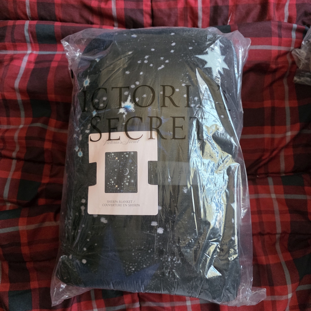 Victoria's Secret Black Sheer Star Blanket
